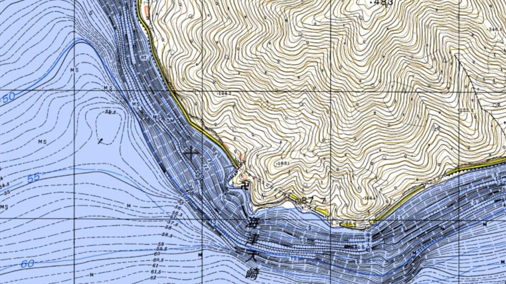 琵琶湖の海津大崎義経浜のバス釣りポイントの水深