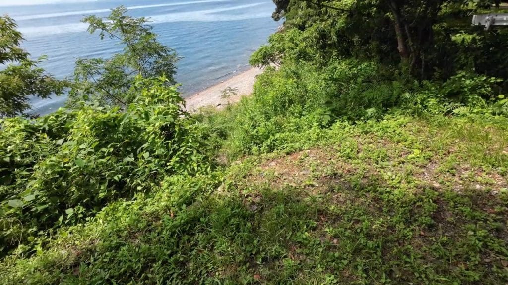 琵琶湖の海津大崎弁天浜の沖30-50ｍラインのロックエリアのバス釣りポイントまでの道