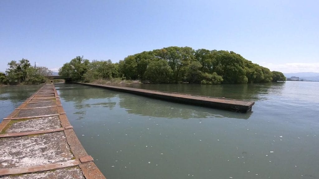 琵琶湖の相撲エリアのバス釣りポイントの雰囲気