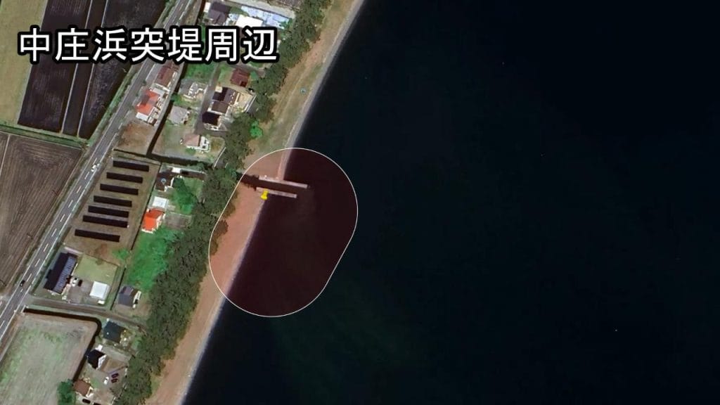 琵琶湖の中庄浜突堤のバス釣りのポイント