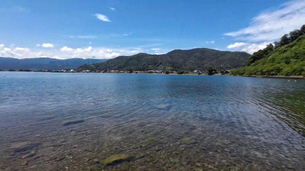 琵琶湖の海津ワンドのバス釣りポイントの沖30-60ｍの対岸