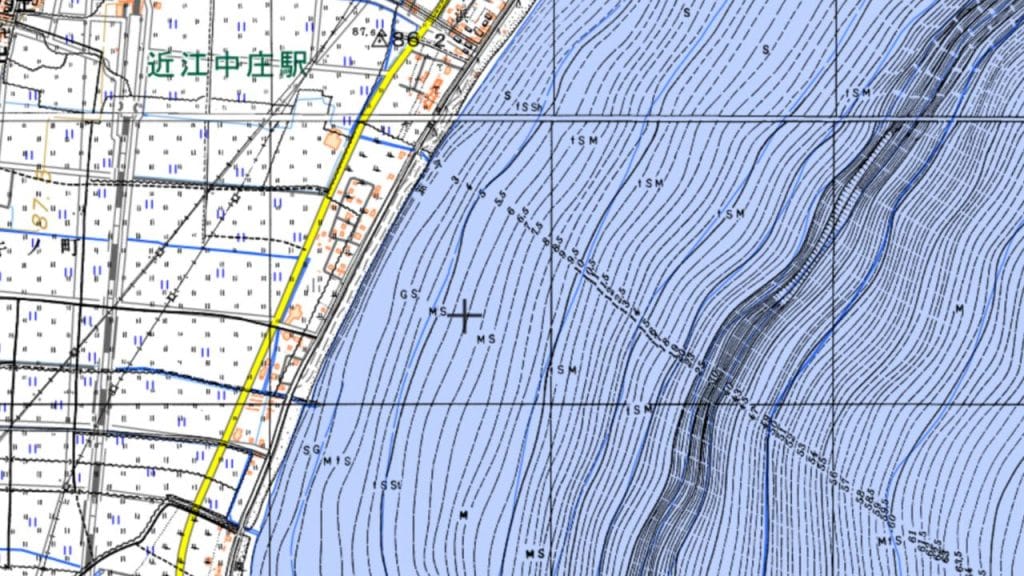 琵琶湖の中庄浜突堤のバス釣りポイントの水深