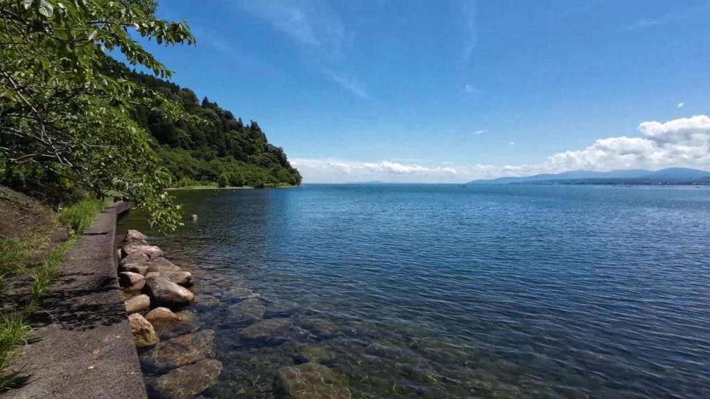 琵琶湖の海津ワンドのバス釣りポイントの護岸沖20-50ｍの南側