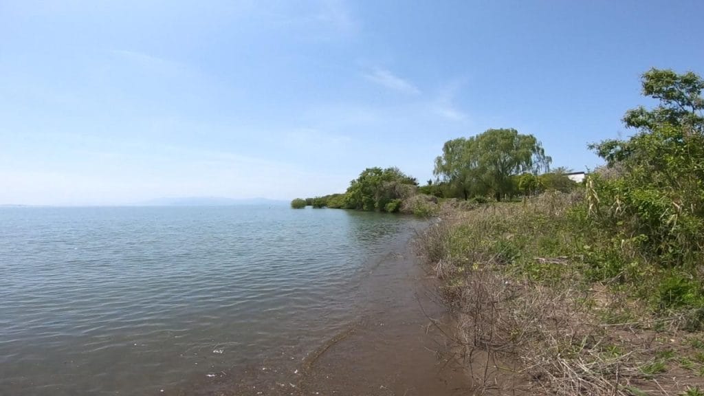 湖岸緑地川道の釣りポイント①-1