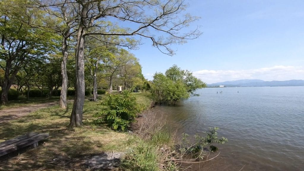 湖岸緑地川道の釣りポイント③－２