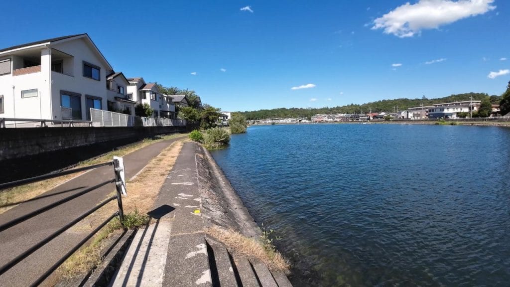 瀬田川南郷蛍橋南側エリアのバス釣りポイントの北側
